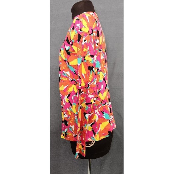 August Silk Heritage Women Cardigan Sweater XS Long Sleeve Tropical Floral NWT - Picture 2 of 12